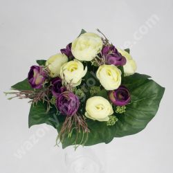 Sztuczne kwiaty - peonia mała fioletowa