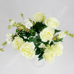 Sztuczne kwiaty - róża biała